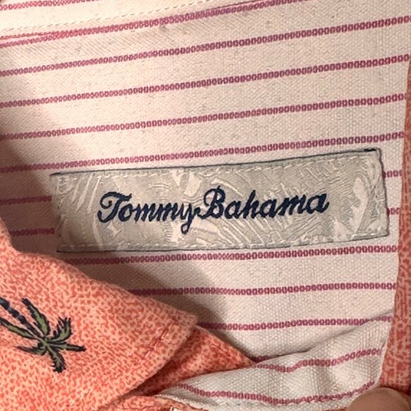Tommy Bahama Mens Coral Palm Tree Button-Up Shirt M Aloha Hawaiian Summer Beach - Picture 4 of 10